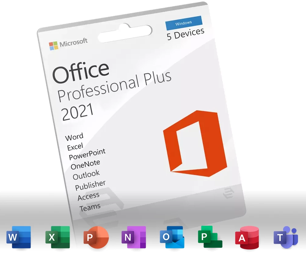 Microsoft Office Professional 2021 - 5 Devices - PC